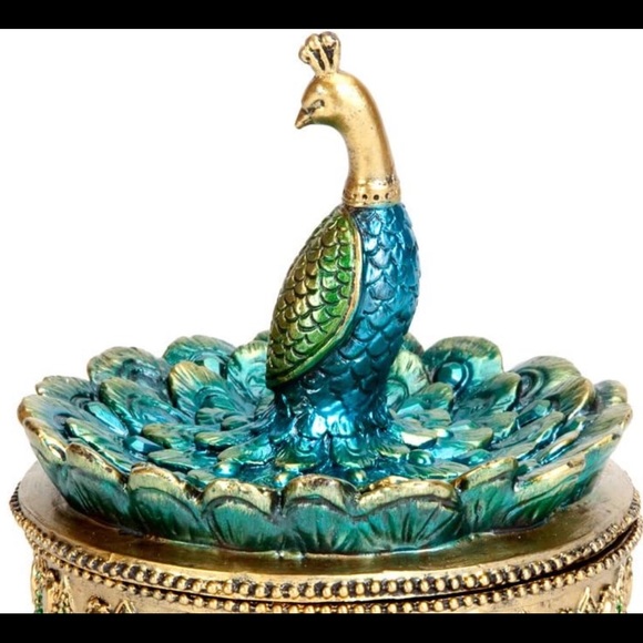Peacock Trinket Jewlery Box - Picture 2 of 4